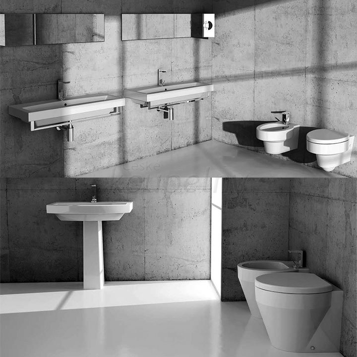 Designová série sanitární keramiky GSI LOSANGA - příklady interiérových realizací